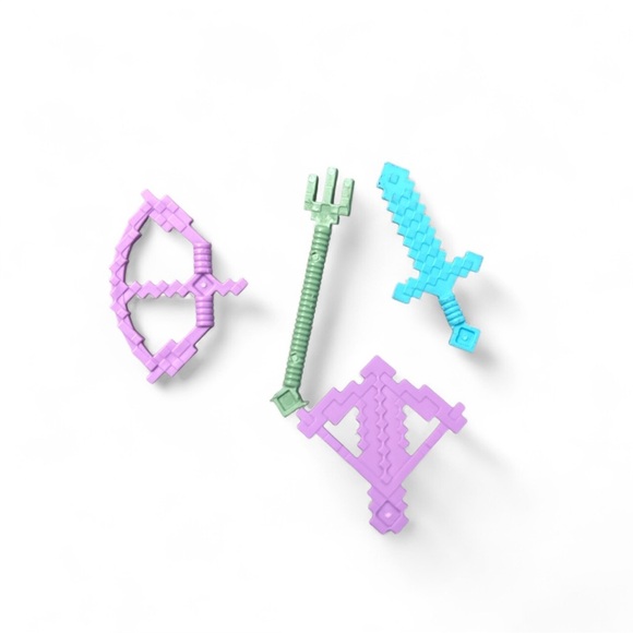 LEGO Minecraft Weapon Bundle Sword Bow Trident Crossbow Mini Figure Accessory - Picture 1 of 2